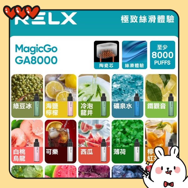 RELX GA 8000口拋棄式電子煙 RELX一次性電子菸線上購買 新日期 10/02